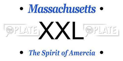 XXL Massachusetts License Plate