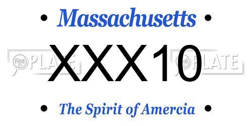 XXX10 Massachusetts License Plate