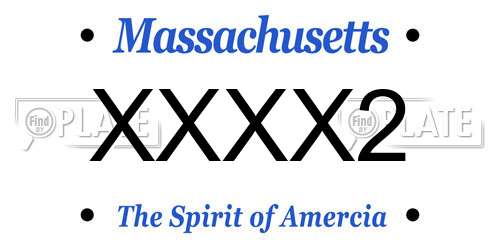 XXXX2 Massachusetts License Plate