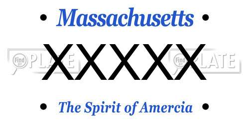 XXXXX Massachusetts License Plate