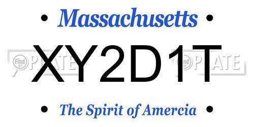 XY2D1T Massachusetts License Plate