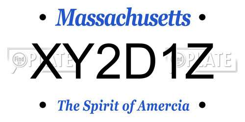 XY2D1Z Massachusetts License Plate