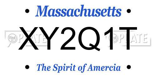 XY2Q1T Massachusetts License Plate