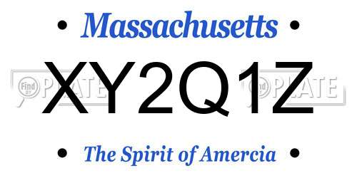 XY2Q1Z Massachusetts License Plate