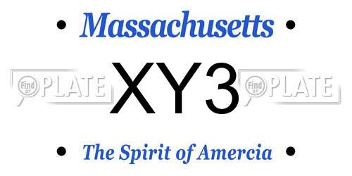 XY3 Massachusetts License Plate