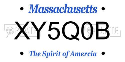 XY5Q0B Massachusetts License Plate