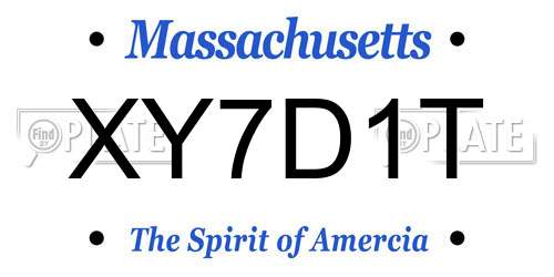 XY7D1T Massachusetts License Plate