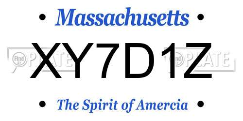 XY7D1Z Massachusetts License Plate