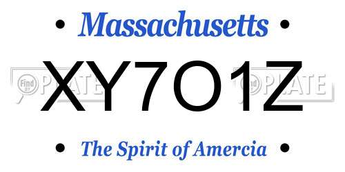 XY7O1Z Massachusetts License Plate