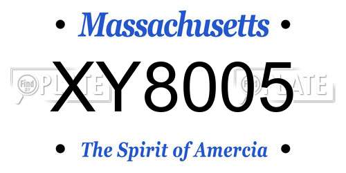 XY8005 Massachusetts License Plate