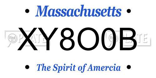 XY8O0B Massachusetts License Plate