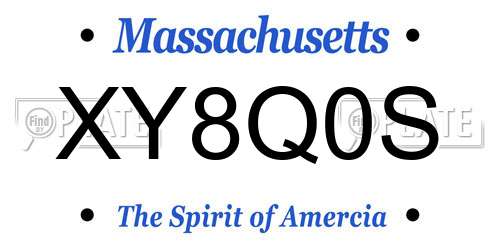 XY8Q0S Massachusetts License Plate