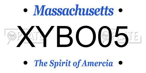 XYBO05 Massachusetts License Plate