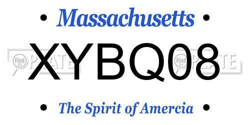 XYBQ08 Massachusetts License Plate