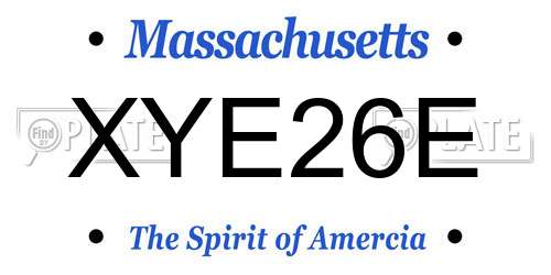 XYE26E Massachusetts License Plate