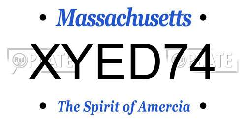 XYED74 Massachusetts License Plate