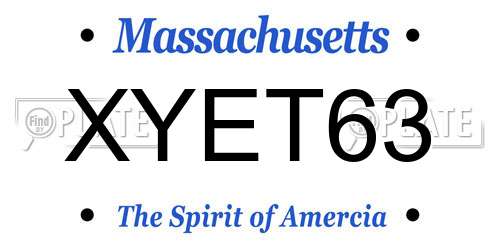 XYET63 Massachusetts License Plate