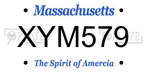 XYM579 Massachusetts License Plate