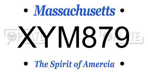 XYM879 Massachusetts License Plate