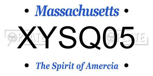 XYSQ05 Massachusetts License Plate