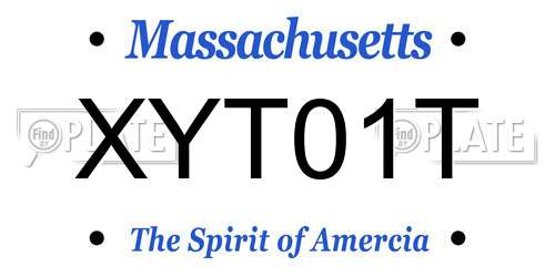 XYT01T Massachusetts License Plate