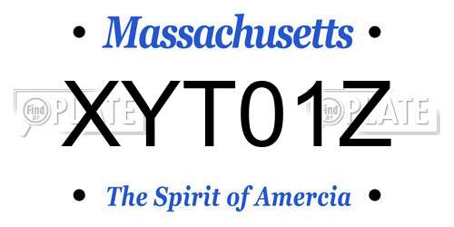 XYT01Z Massachusetts License Plate