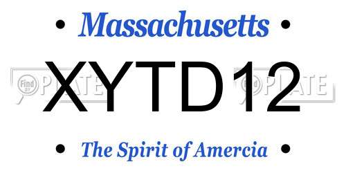 XYTD12 Massachusetts License Plate