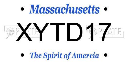 XYTD17 Massachusetts License Plate