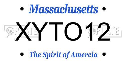 XYTO12 Massachusetts License Plate