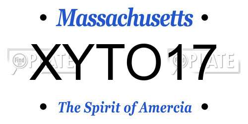 XYTO17 Massachusetts License Plate
