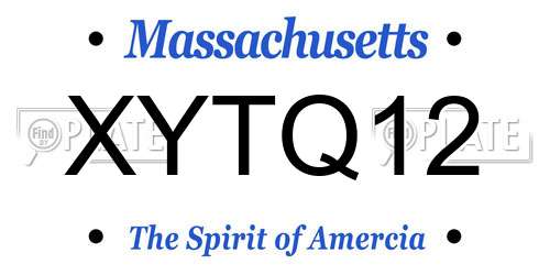 XYTQ12 Massachusetts License Plate