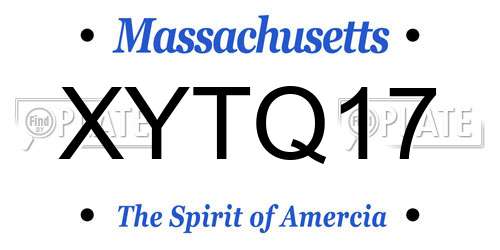 XYTQ17 Massachusetts License Plate
