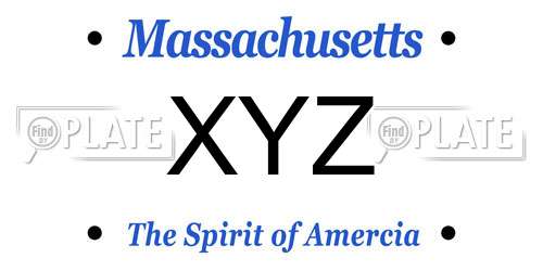 XYZ Massachusetts License Plate