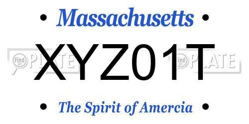 XYZ01T Massachusetts License Plate