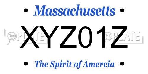 XYZ01Z Massachusetts License Plate