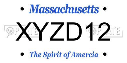 XYZD12 Massachusetts License Plate