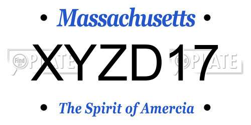 XYZD17 Massachusetts License Plate