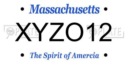 XYZO12 Massachusetts License Plate