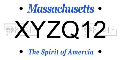 XYZQ12 Massachusetts License Plate