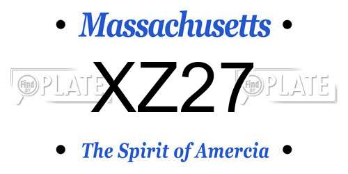 XZ27 Massachusetts License Plate
