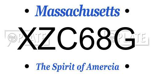 XZC68G Massachusetts License Plate