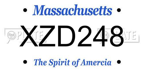 XZD248 Massachusetts License Plate