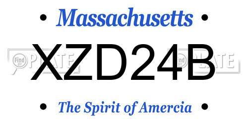 XZD24B Massachusetts License Plate