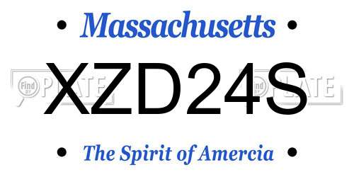 XZD24S Massachusetts License Plate