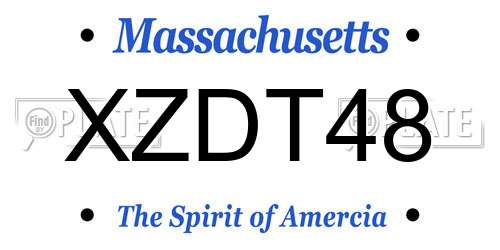 XZDT48 Massachusetts License Plate
