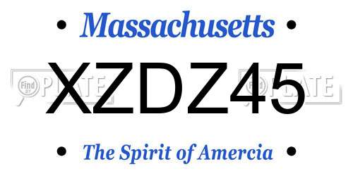 XZDZ45 Massachusetts License Plate