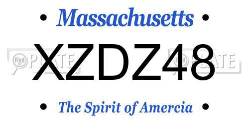 XZDZ48 Massachusetts License Plate