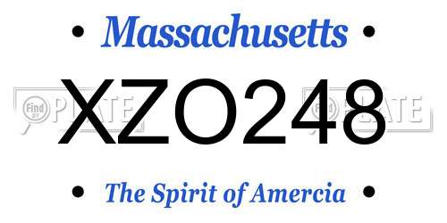 XZO248 Massachusetts License Plate