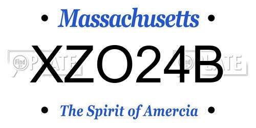 XZO24B Massachusetts License Plate