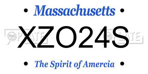 XZO24S Massachusetts License Plate
